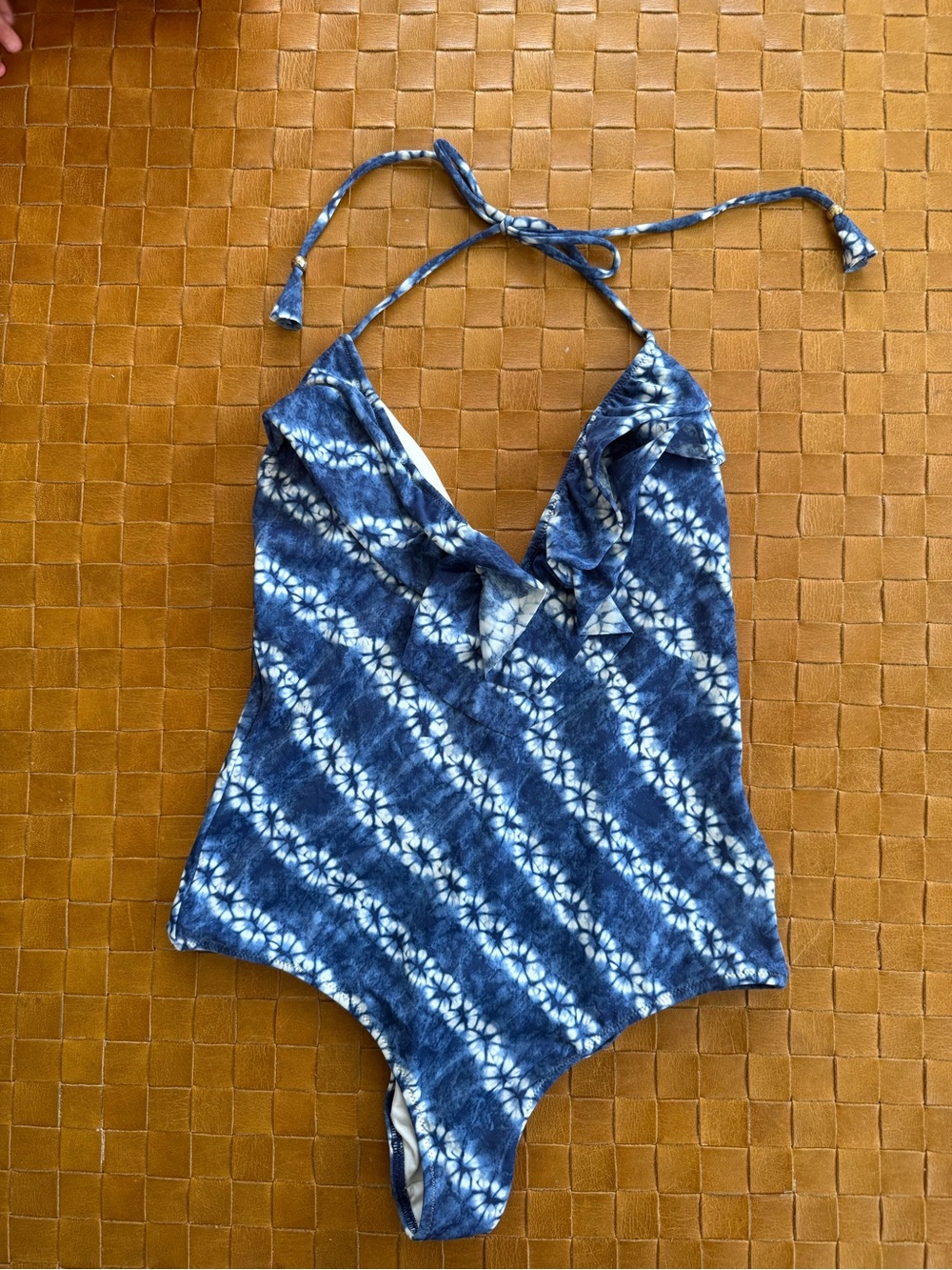 Victoria’s Secret- Blue Tie-Dye Halter One-Piece Swimsuit